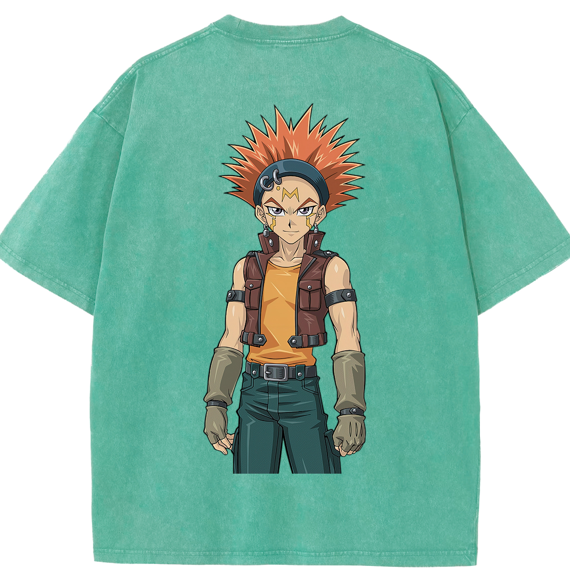 （画像用） 遊☆戯☆王 Yu-Gi-Oh! 綿100% ヴィンテージ風 半袖Tシャツ（背面プリント）